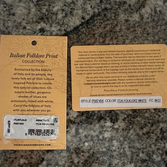 Patricia Nash Italian Folklore Rena Tote New Without Tags - Picture 2 of 13